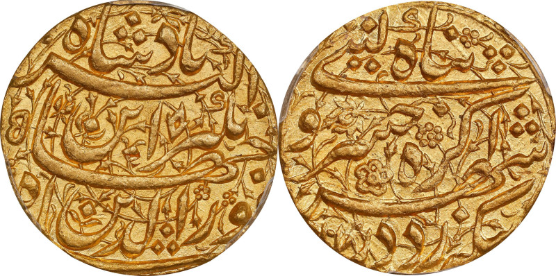 INDIA. Mughal Empire. Heavy Mohur, AH 1018 Year 5 (1609). Agra Mint. Jahangir. P...