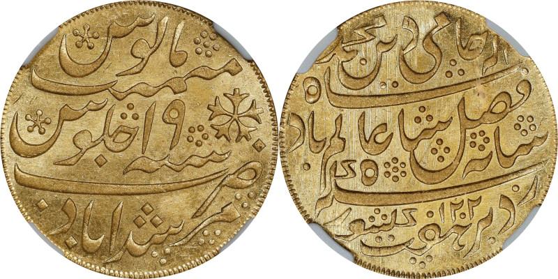 INDIA. Bengal Presidency. Mohur, AH 1202 Year 19 ("1788"). Calcutta (as "Murshid...