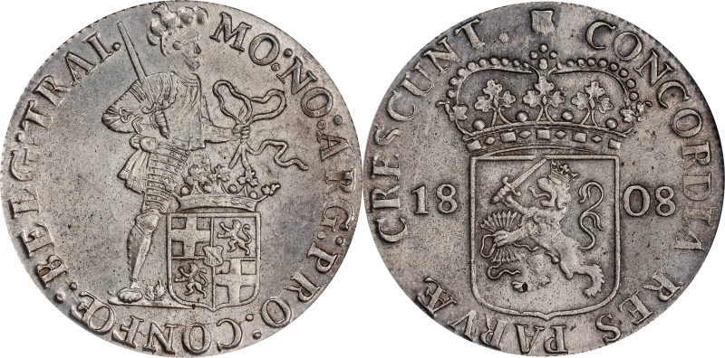 NETHERLANDS. Utrecht. Silver Ducat (Rijksdaalder), 1808. Utrecht Mint. Louis Nap...