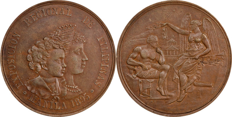 PHILIPPINES. Philippines Regional Exposition Bronze Medal, 1895. PCGS AU-58.
Ho...