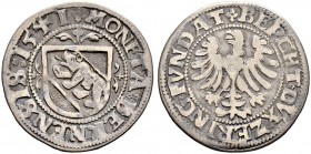 SPEZIALSAMMLUNG BERN 
 Dicken 1541.
 Av. Einfaches Berner Wappen mit kleinen Verzierungen. In der Umschrift die Jahreszahl.
 Rv. Nach links blicken...