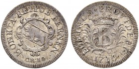 SPEZIALSAMMLUNG BERN 
 10 Kreuzer 1716.
 Av. Berner Wappen auf verzierter Kartusche.
 Rv. Gekröntes &quot;B&quot; in Blätterkranz über der Jahresza...