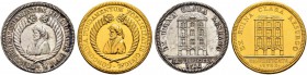 SPEZIALSAMMLUNG BERN 
 Gold- und Silbermedaille 1722. Auf den Umbau des Zunfthauses zur Kaufleuten.
 Av. Brustbild eines Armeniers zwischen Füllhörn...