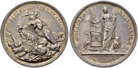 SPEZIALSAMMLUNG BERN 
 Sechzehnerpfennig o. J. (1742-1779). Stempel von J. Dassier.
 Av. Berner Wappen von einem Bär gehalten mit einem Schwert und ...
