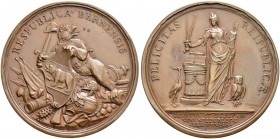 SPEZIALSAMMLUNG BERN 
 Sechzehnerpfennig in Kupfer o. J. (ab 1742). Galvano aus zwei Stücken zusammengesetzt.
 89.19 g. Schweizer Medaillen 631 (Ag)...