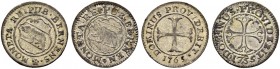SPEZIALSAMMLUNG BERN 
 Kreuzer 1755 & 1765.
 Av. Geschweiftes Berner Wappen.
 Rv. Ankerkreuz.
 Lohner 1348-1355. D.T. 528a & b. HMZ 2-225b & c.
 ...