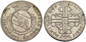 SPEZIALSAMMLUNG BERN 
 Vierteltaler (10 Batzen) 1758.
 Av. Gekröntes Wappen in einem Blätterkranz.
 Rv. Vier doppelte gekrönte &quot;B&quot; ins Kr...