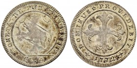 SPEZIALSAMMLUNG BERN 
 Batzen 1772.
 Av. Geschweiftes Wappen, im Abschnitt Wertangabe.
 Rv. Batzenkreuz.
 2.34 g. Lohner 1131-1135. D.T. 524f. HMZ...