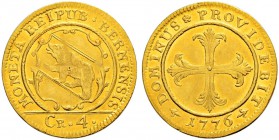 SPEZIALSAMMLUNG BERN 
 Batzen 1776. Goldabschlag .
 Av. Geschweiftes Berner Wappen. Im Abschnitt die Wertbezeichnung.
 Rv. Ankerkreuz.
 4.66 g. Ri...