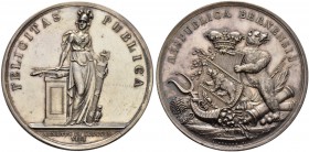 SPEZIALSAMMLUNG BERN 
 Sechzehnerpfennig o. J. (1793-1797). Stempel von J. Dassier.
 Av. Berner Wappen von einem Bär gehalten. Zu dessen Füssen Krie...
