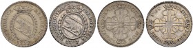 SPEZIALSAMMLUNG BERN 
 Vierteltaler (10 Batzen) 1797. Lot von zwei Exemplaren.
 Lohner 395-408. D.T. 513. HMZ 2-220g.
 Vorzüglich.
 (2)