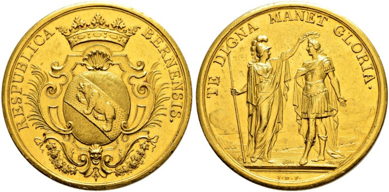 SPEZIALSAMMLUNG BERN 
 Goldmedaille zu 19 Dukaten o. J. (18. Jh.). Stempel von ...