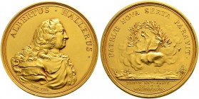 SPEZIALSAMMLUNG BERN 
 Verdienstmedaille in Gold o. J. (1905). Bernische Akademie.
 Av. Büste Albrecht von Hallers nach rechts.
 Rv. Mit Lorbeer um...