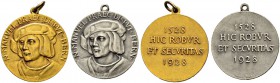 SPEZIALSAMMLUNG BERN 
 Vergoldete Silbermedaille & Silbermedaille 1928. Auf Niklaus Manuel den Reformator.
 Stempel von Hans Frei.
 Av. Brustbild f...
