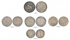 SPEZIALSAMMLUNG BERN 
 Lots 
 Diverse Münzen. Batzen o. J. (2), Halbbatzen 1590, Batzen 1620, 30 Kreuzer 1657. 15.00 g.
 Unterschiedliche Erhaltung...