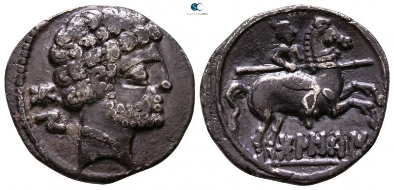 Iberia. Bolskan circa 150-100 BC. 
Denarius AR

19mm., 3,43g.



very fin...