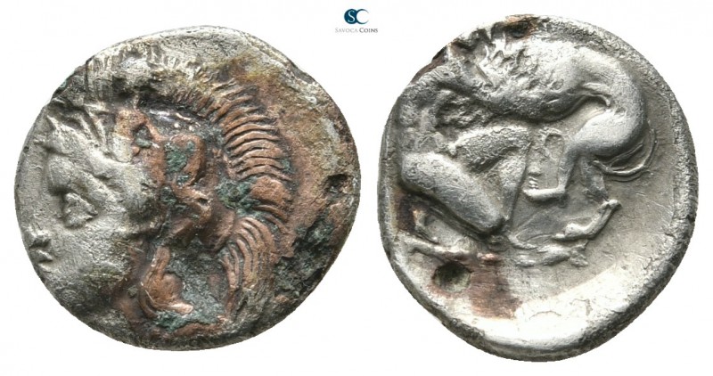 Lucania. Herakleia 433-330 BC. 
Diobol AR

12mm., ,92g.



very fine