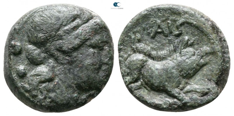 Lucania. Paestum (Poseidonia) 218-201 BC. 
Bronze Æ

14mm., 3,32g.



ver...