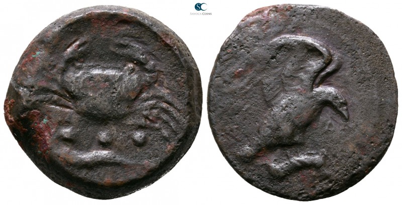 Sicily. Akragas 450-406 BC. 
Bronze Æ

23mm., 10,21g.



fine, tooled