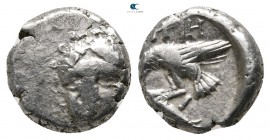 Moesia. Istros 400-350 BC. Diobol AR