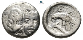 Moesia. Istros 400-350 BC. Diobol AR
