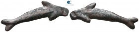 Scythia. Olbia circa 525-350 BC. Cast dolphin Æ
