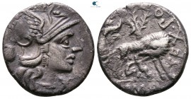 Sex. Pompeius Fostlus. 137 BC. Rome. Denarius AR