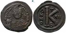 Justinian I. circa AD 527-565. Constantinople. Half follis Æ