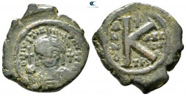 Justinian I. AD 527-565. Thessalonica. Half follis Æ
