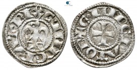 Corrado II AD 1254-1258. Sicily. Messina. Denaro BI