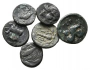 Lot of 6 greek bronze coins / SOLD AS SEEN, NO RETURN!<br><br>very fine<br><br>