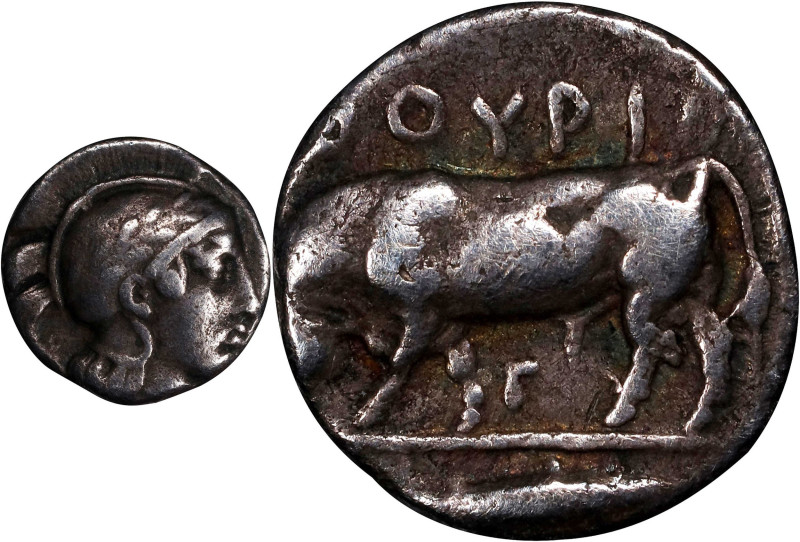 ITALY. Lucania. Thurium. AR Didrachm (Nomos), ca. 443-400 B.C. FINE.
HGC-1, 125...