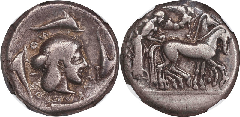 SICILY. Syracuse. Deinomenid Tyranny, 485-466 B.C. AR Tetradrachm (16.74 gms), s...