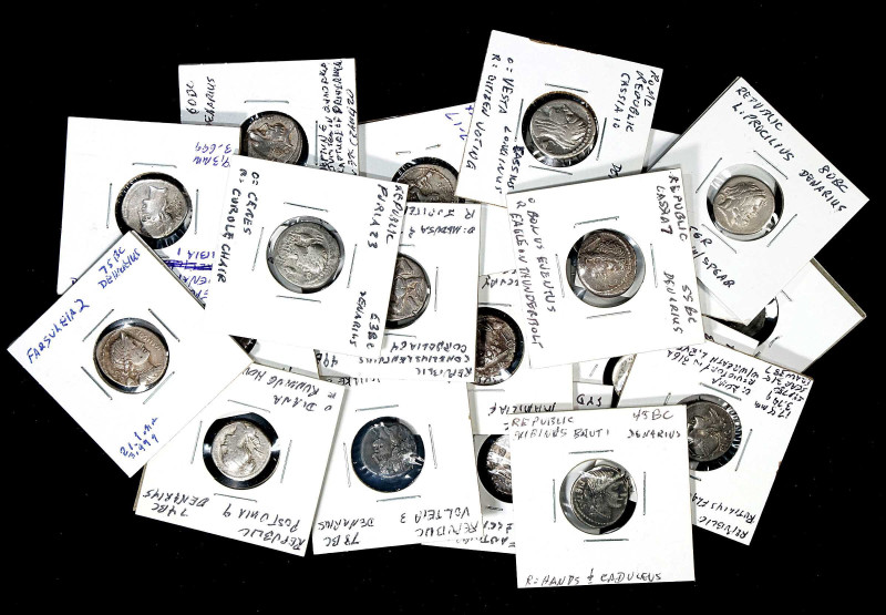 ROMAN REPUBLIC. Group of Denarius (20 Pieces). Average Grade: FINE.
A wonderful...