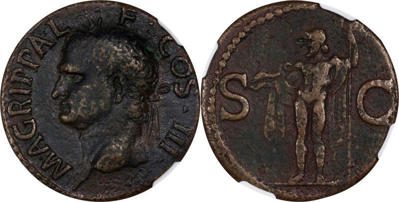 AGRIPPA (SON-IN-LAW OF AUGUSTUS). AE As, Rome Mint, struck under Caligula, A.D. ...