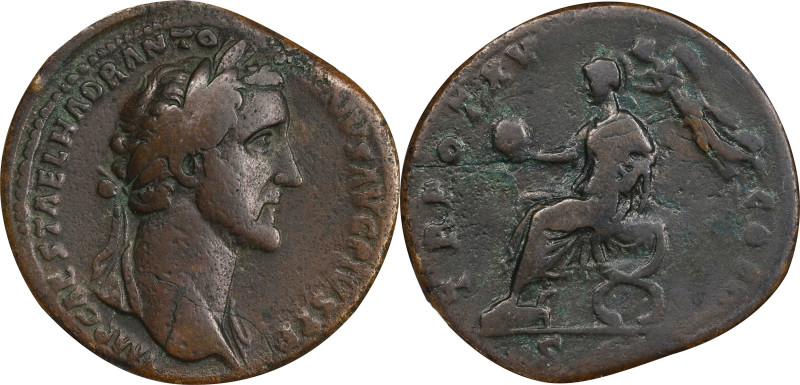 ANTONINUS PIUS, A.D. 138-161. AE Sestertius (30.03 gms), Rome Mint, ca. A.D. 151...