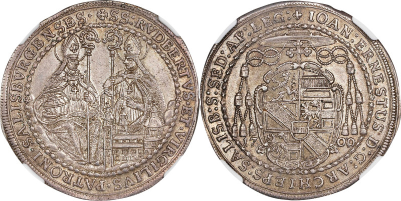 AUSTRIA. Salzburg. 1/2 Taler, 1700/699. Salzburg Mint. Johann Ernst von Thun und...