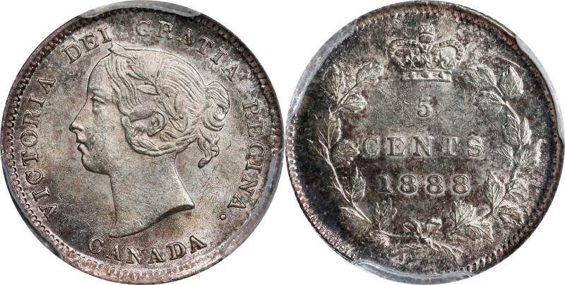 CANADA. 5 Cents, 1888. London Mint. Victoria. PCGS MS-62.
KM-2.

Estimate: $2...