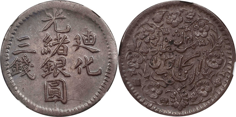 CHINA. Sinkiang. 3 Mace (Miscals), AH 1321 (1903). Tihwa Mint. Kuang-hsu (Guangx...