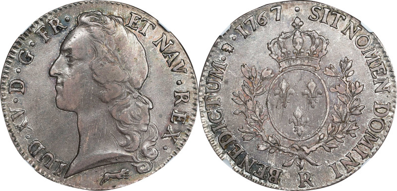 FRANCE. Ecu, 1767-R. Orleans Mint. Louis XV. NGC EF-45.
KM-512.18; Dav-1331; Ga...