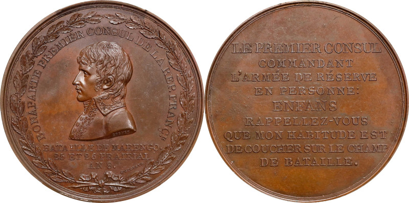 FRANCE. Napoleon Bonaparte/Battle of Marengo Bronze Medal, Year 8 (1800). Paris ...