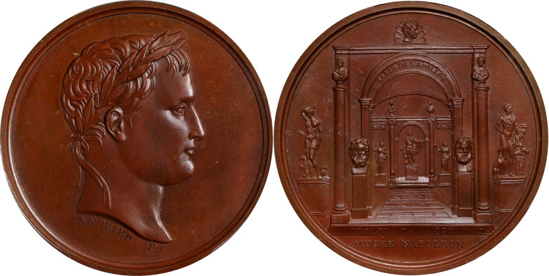 FRANCE. Napoleon I/Louvre Museum Apollo Gallery Bronze Medal, ND (1804). Paris M...