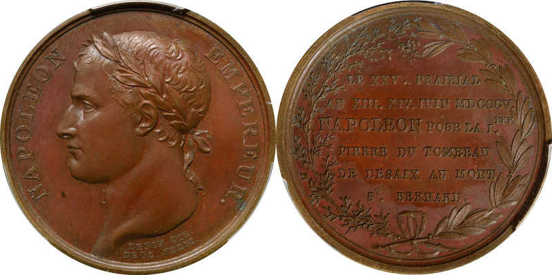 FRANCE. Napoleon I/Tomb of General Desaix Bronze Medal, Year XIII (1805). Paris ...