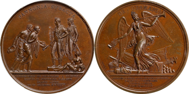 FRANCE. Deputation of Mayors of Paris at Schonbrunn Bronze Medal, 1805. Paris Mi...