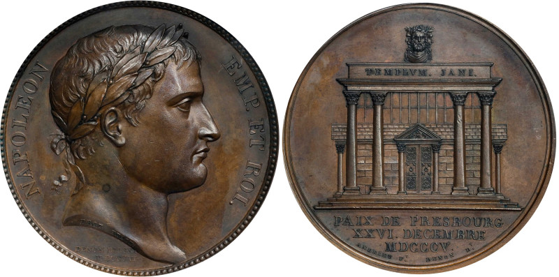 FRANCE. Napoleon I/Peace of Pressburg Bronze Medal, 1805. Paris Mint. PCGS SPECI...