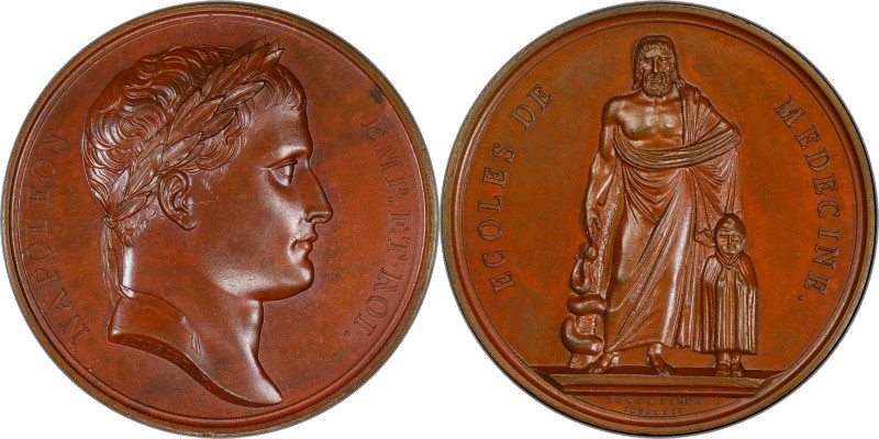 FRANCE. Napoleon I/Medical School Bronze Medal, ND (1805). Paris Mint. PCGS SPEC...