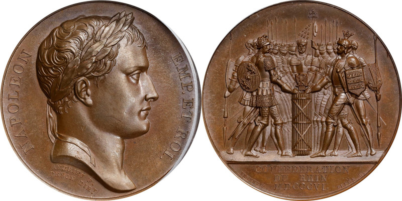 FRANCE. Napoleon I/Confederation of the Rhine Bronze Medal, 1806. Paris Mint. PC...