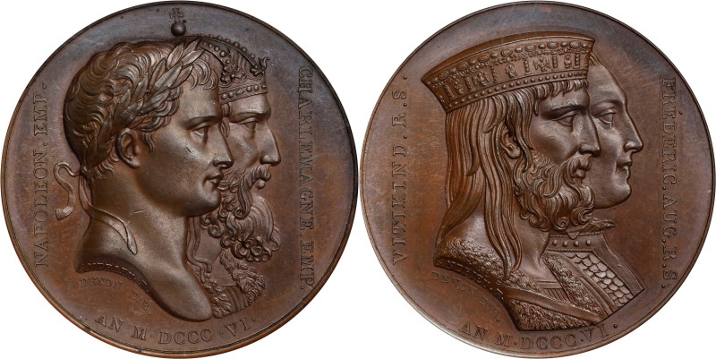 FRANCE. Napoleon I/Alliance With Saxony Bronze Medal, 1806. Paris Mint. PCGS SPE...