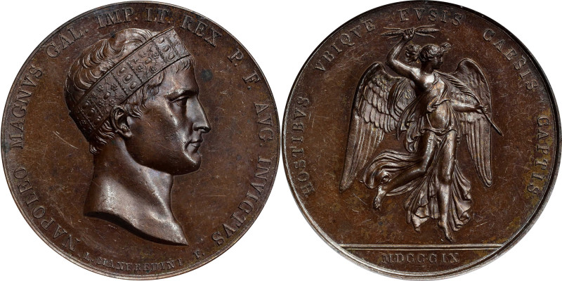 FRANCE. Napoleon I/Battle of Wagram Bronze Medal, 1809. Paris Mint. PCGS SPECIME...