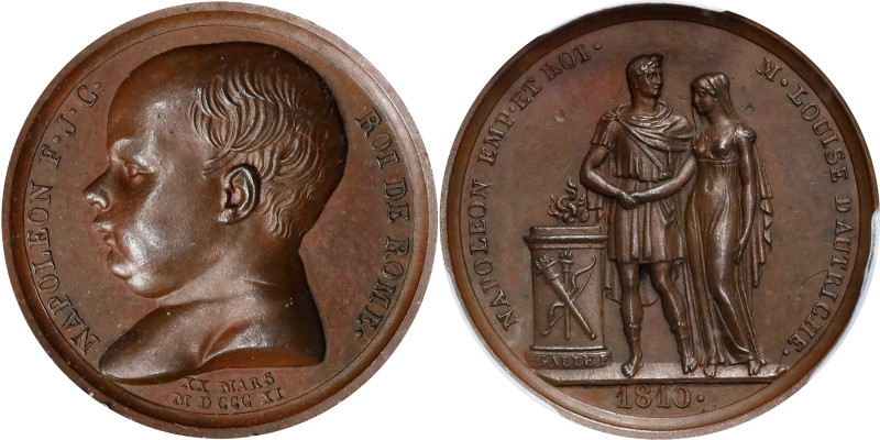 FRANCE. Birth of the King of Rome Bronze Medal, 1810. Paris Mint. PCGS SPECIMEN-...